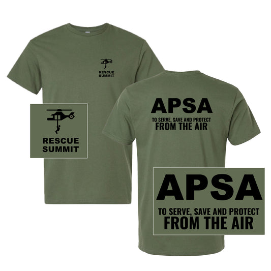 "Rescue Summit" Unisex Military Green Tee